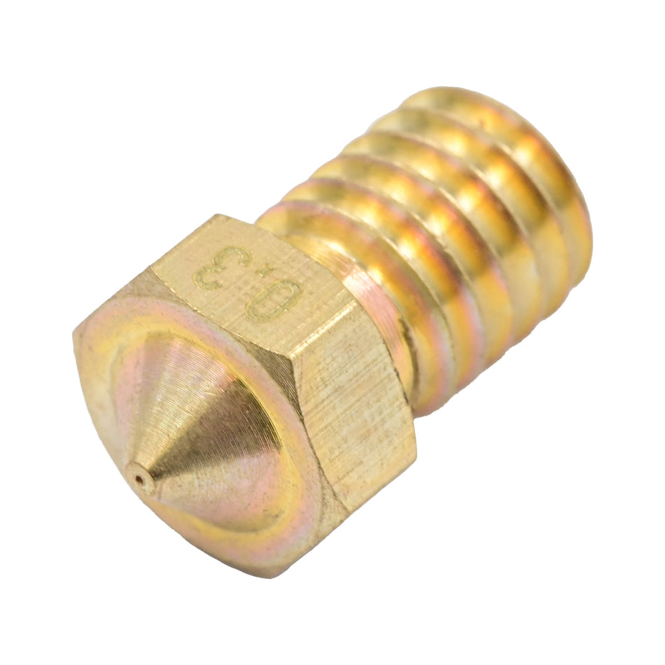 Brass Nozzle compatible with E3D Metal Hot End, 0.3mm Nozzle, 3mm Filament