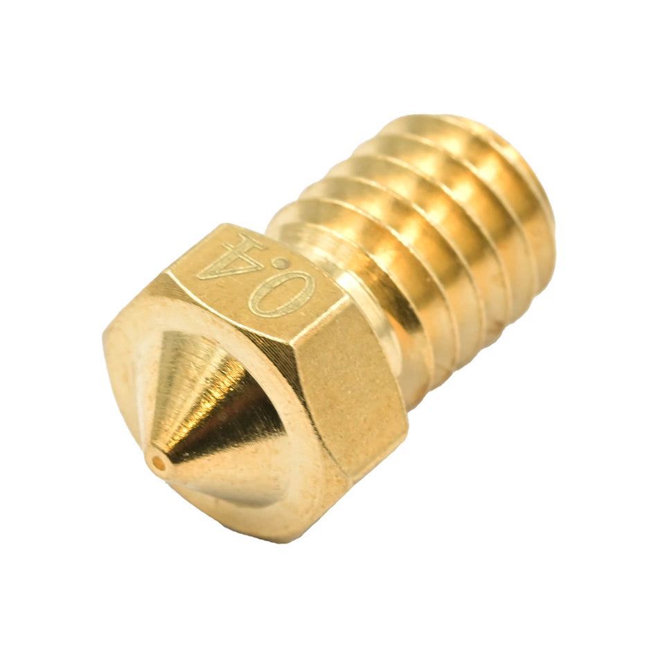 Brass Nozzle compatible with E3D Metal Hot End, 0.4mm Nozzle, 3mm Filament
