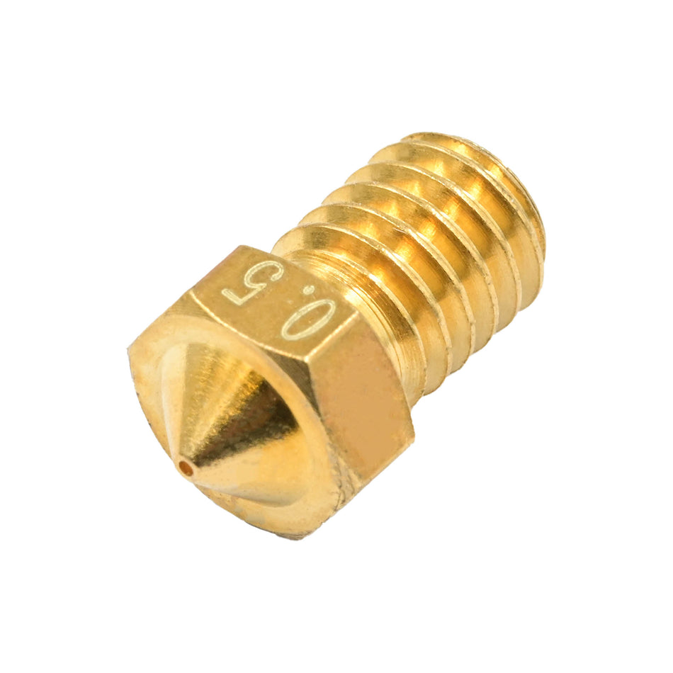 Brass Nozzle compatible with E3D Metal Hot End, 0.5mm Nozzle, 3mm Filament