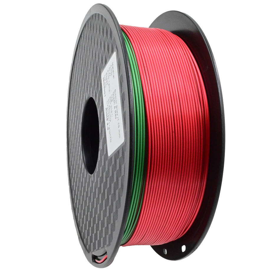 CRON Silk Filament, 1kg, 1.75mm, Bi-Colour Green & Red