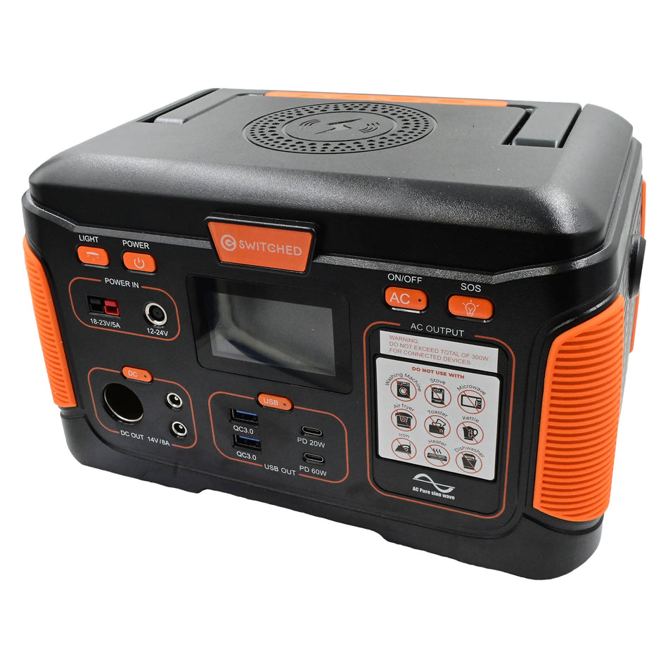 Switched 300W Professional Portable Power Station, 307WH