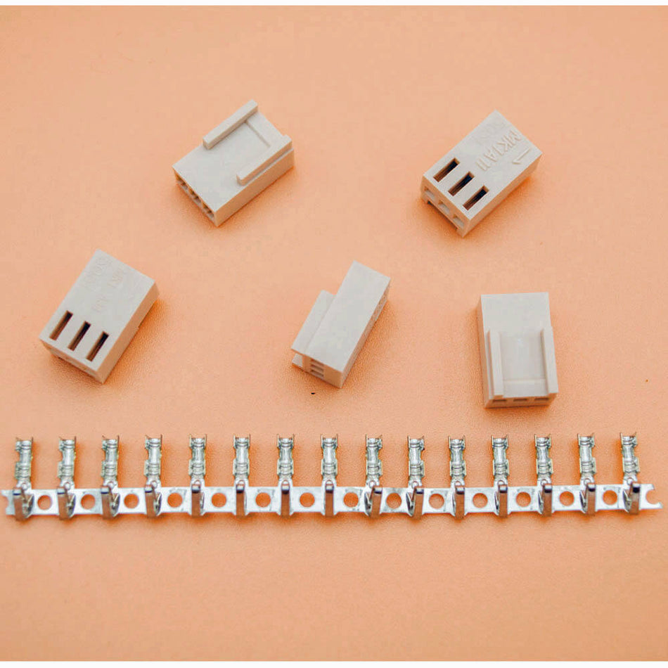 Molex 3-way connector with pins, Pack of 5