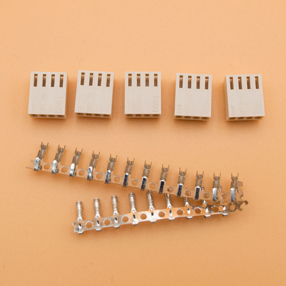 Molex 4-way connector with pins, Pack of 5