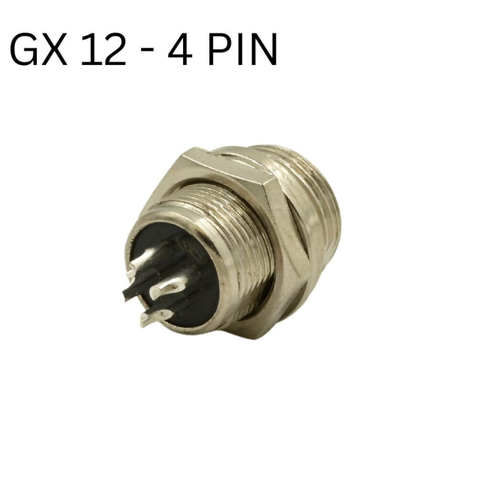 GX12 Connector, 4 Pin, Male