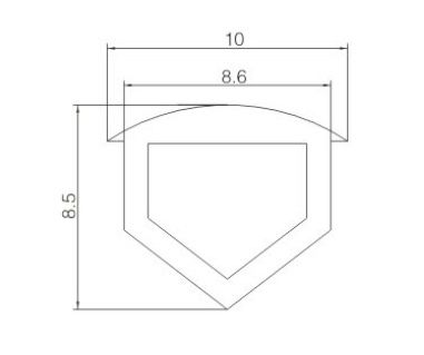 Elastic liner for aluminium profile, 40-Series Profile
