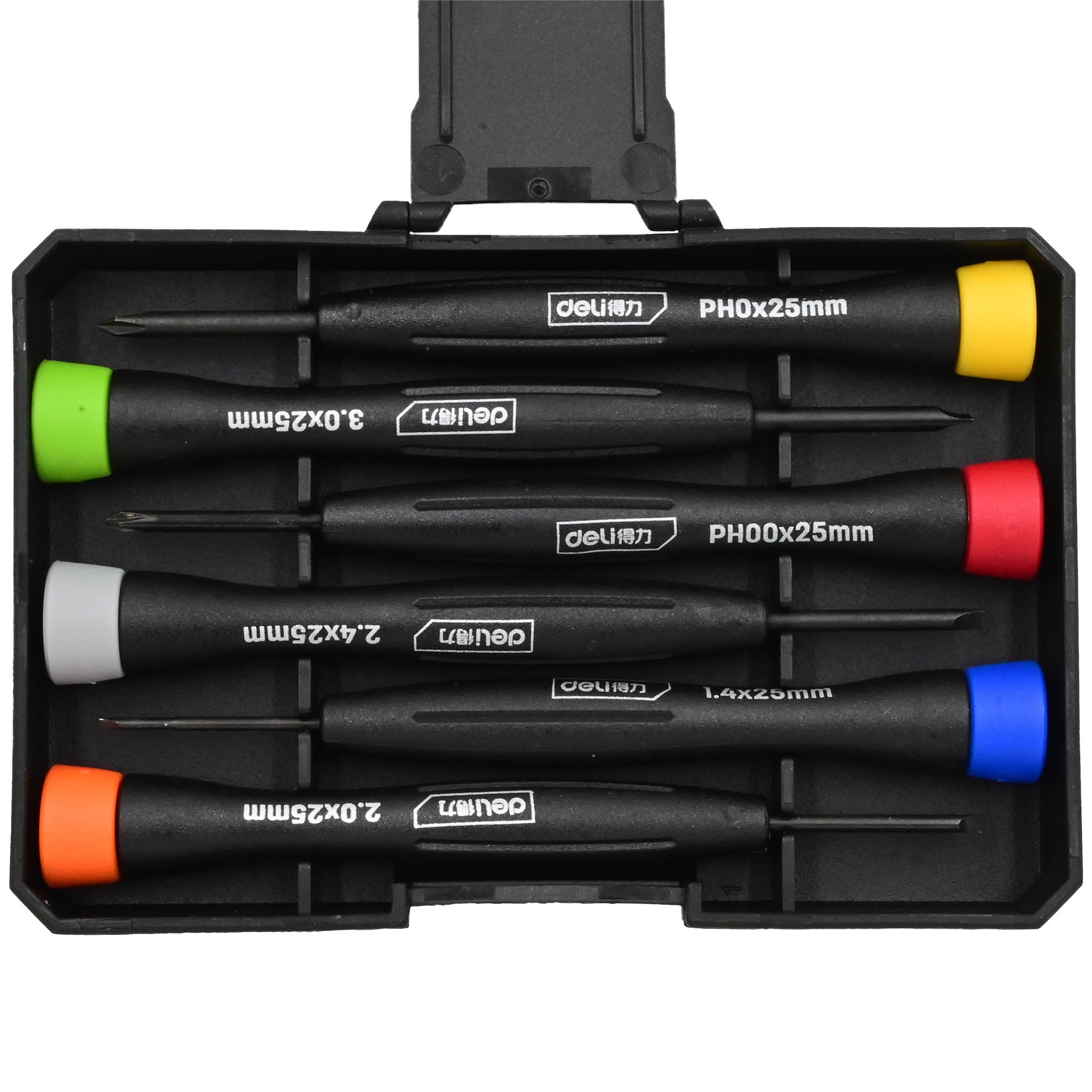 Mini Screwdriver Set in Box, 6 Pieces, Flat and Phillips – 3D