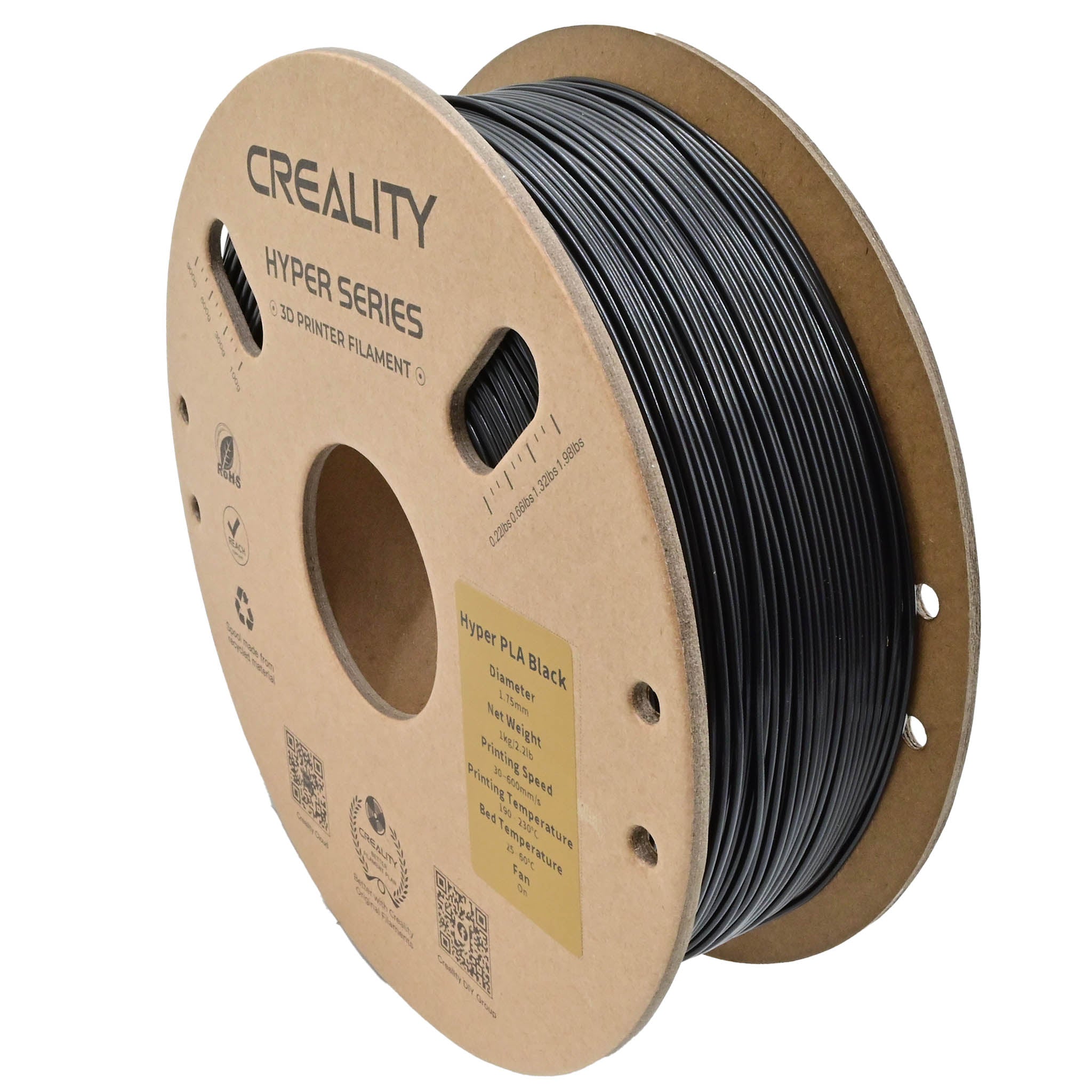 Creality Hyper PLA Filament, 1kg, 1.75mm, Black – 3D Printing Store