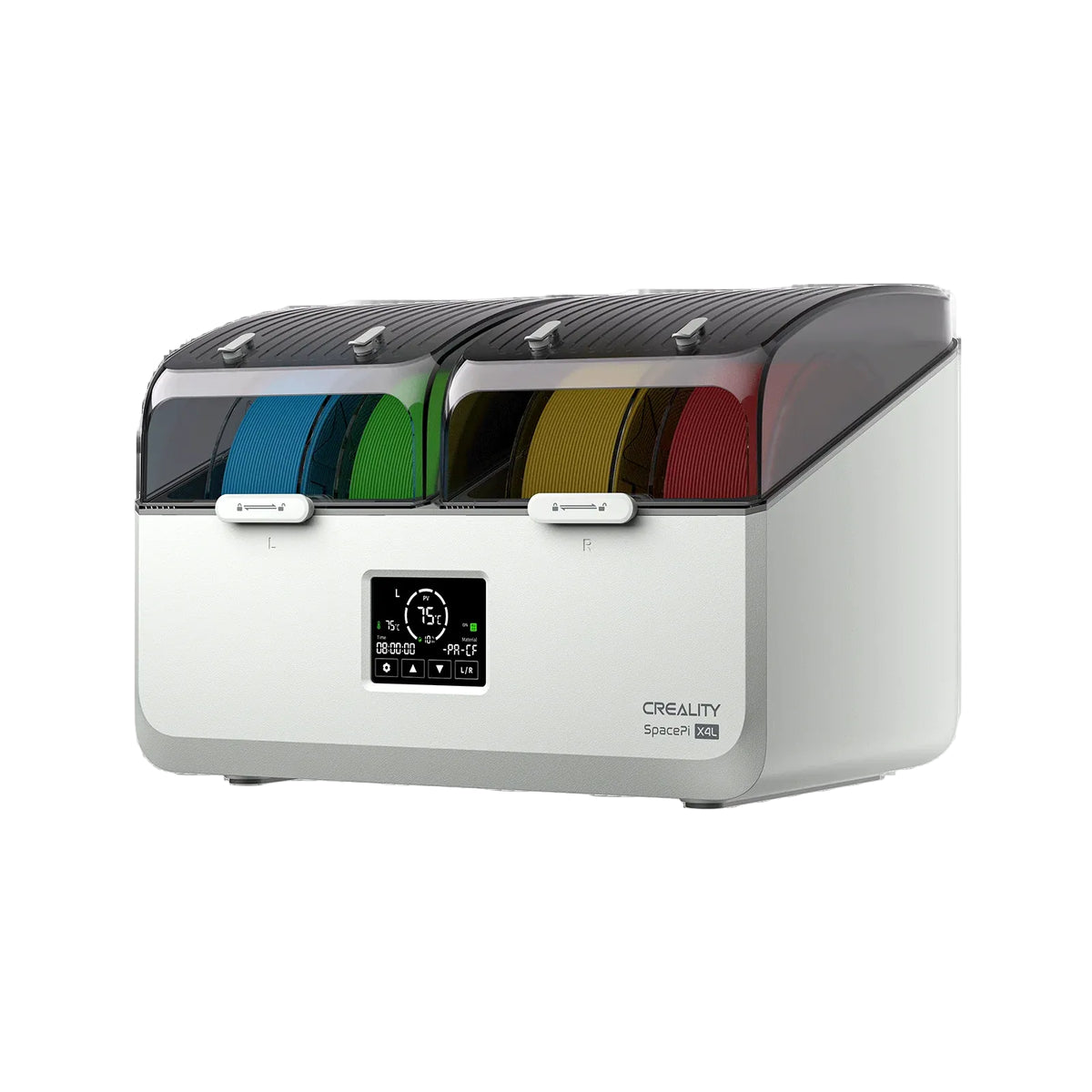 3D printer filament dryer with color selection panel on a white background