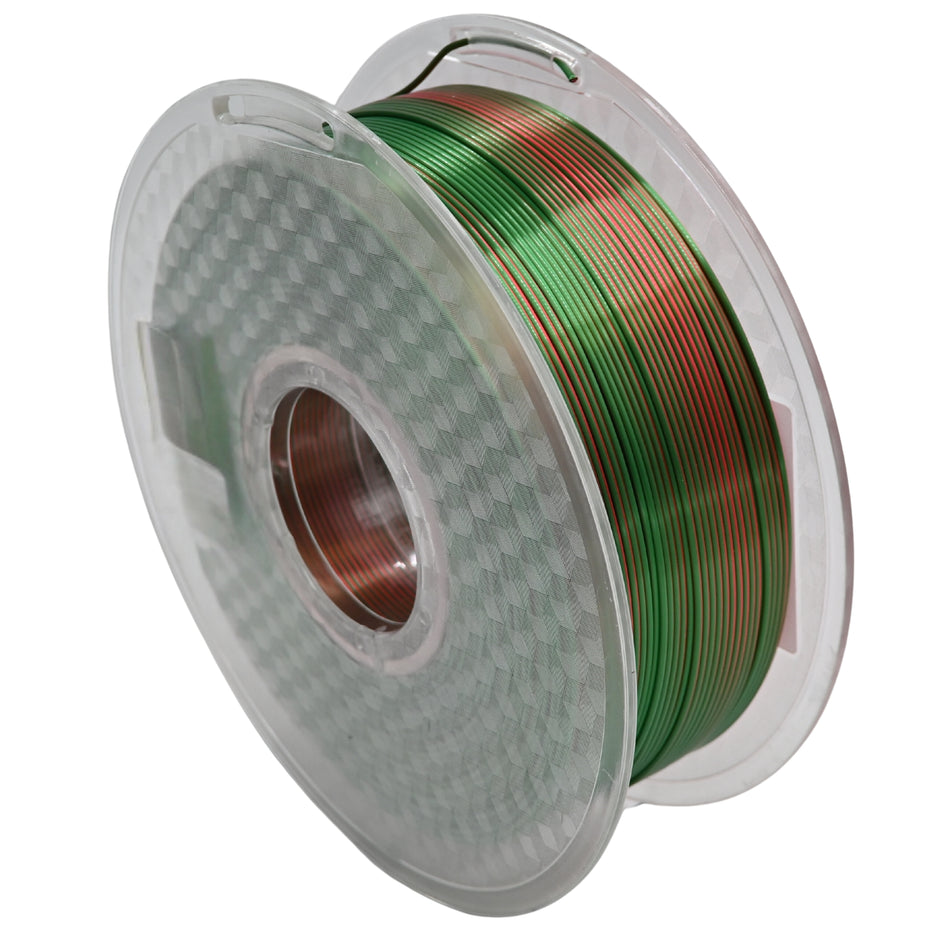 CRON Silk Filament, 1kg, 1.75mm, Bi-Colour Pink & Dark Green