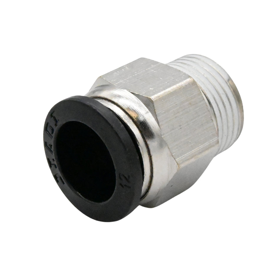 Tube fitting for 12mm tube, 3/8" BSPT Thread
