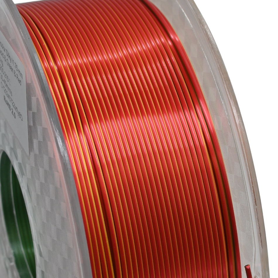 CRON Silk Filament, 1kg, 1.75mm, Tri-Colour Gold, Green & Red