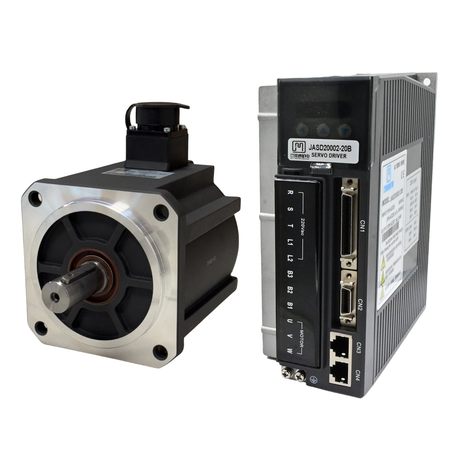 Servo motor and servo driver on a white background