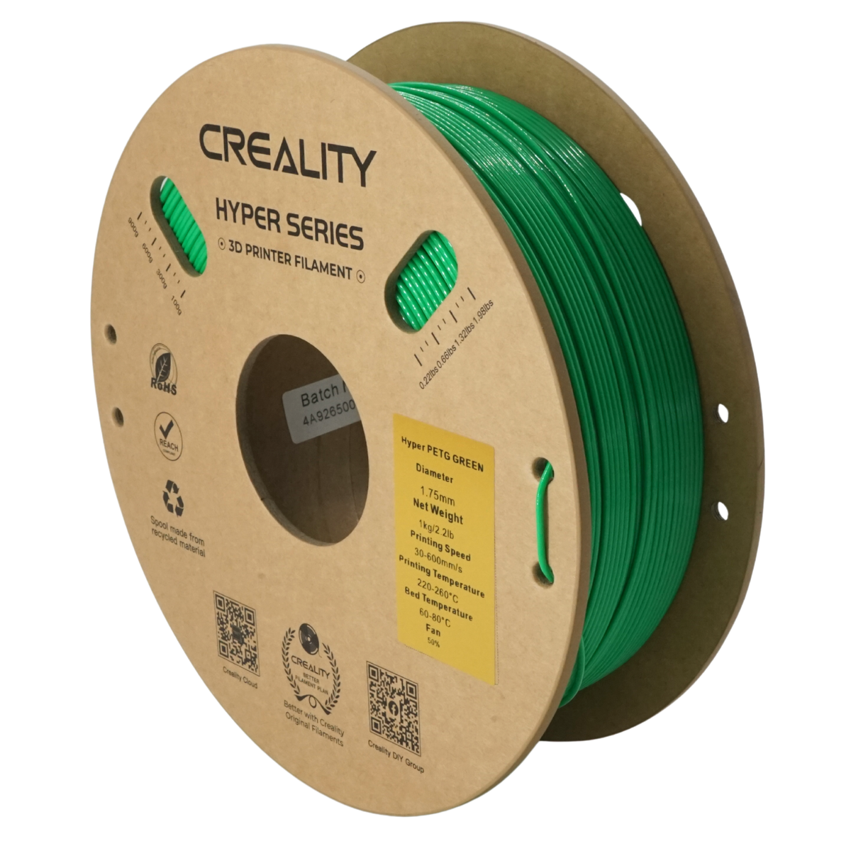 Creality Hyper PETG Filament, 1.75mm, 1kg, Green
