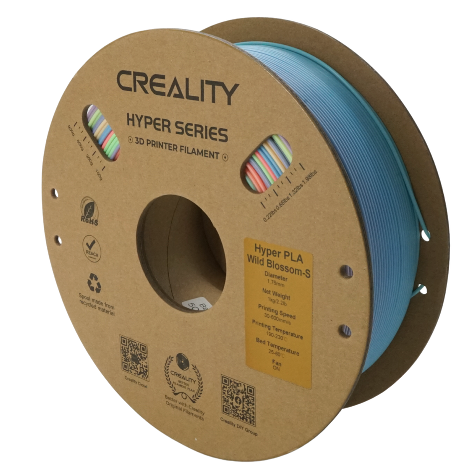 Creality Hyper Rainbow PLA Filament, Wild Blossom, Short Gradient, 1Kg