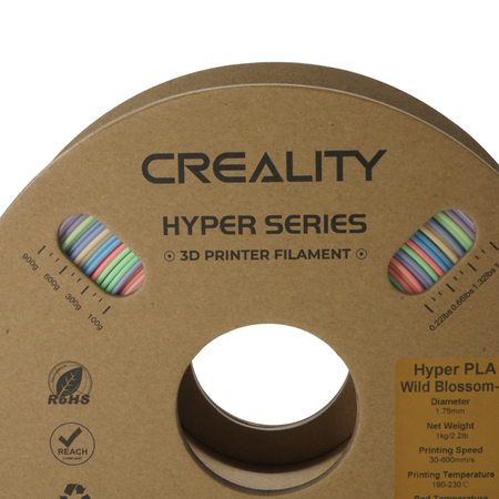 Creality Hyper Rainbow PLA Filament, Wild Blossom, Short Gradient, 1Kg
