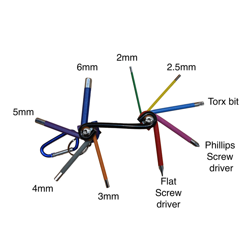 Coloured tool set, 9 Piece, Metric, Portable version