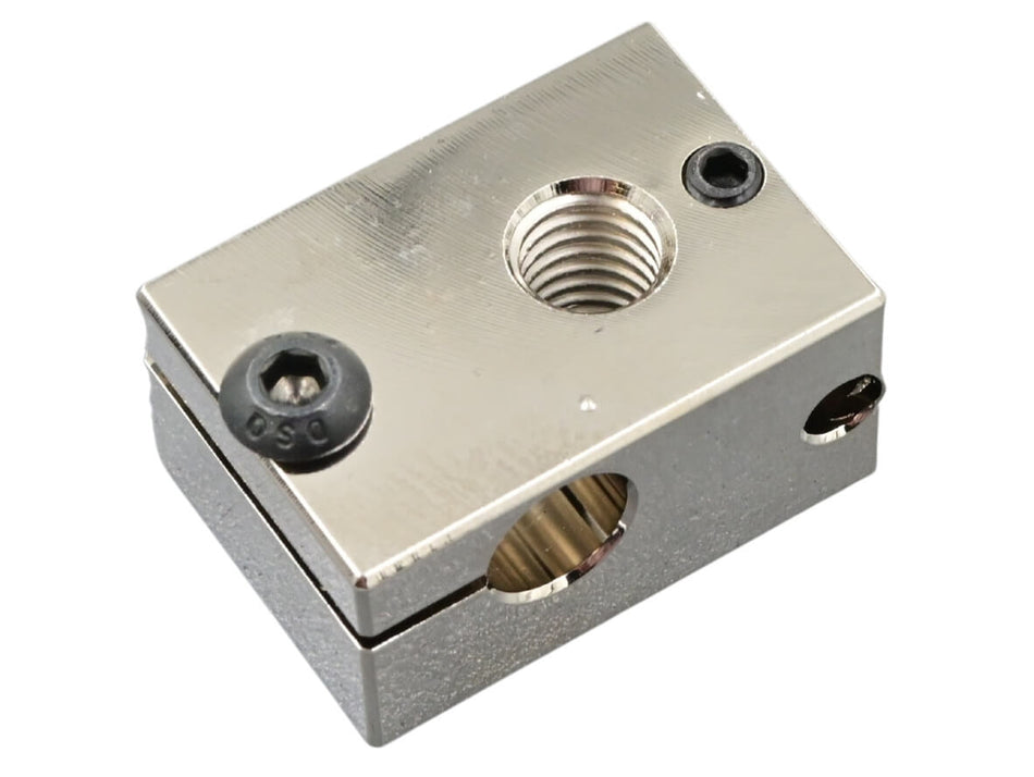 Copper Heater Block, Nickel plated for E3D V6 and PT100