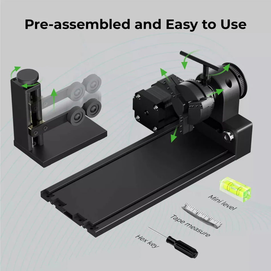 xTool Rotary Attachment 2 Pro for M1 with Risers