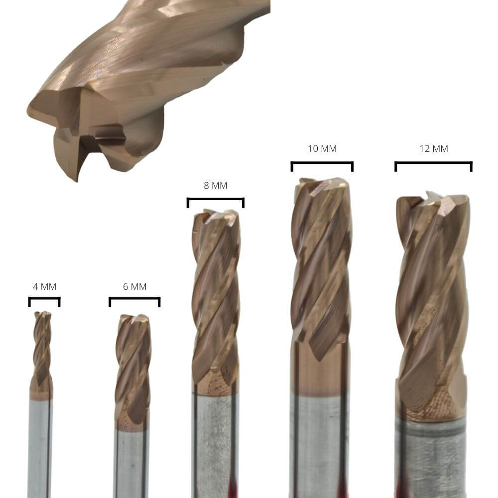 10-Pack 3/8 M42 Cobalt End Mills - 4 Flute, CME/Summit #1009-COT-38