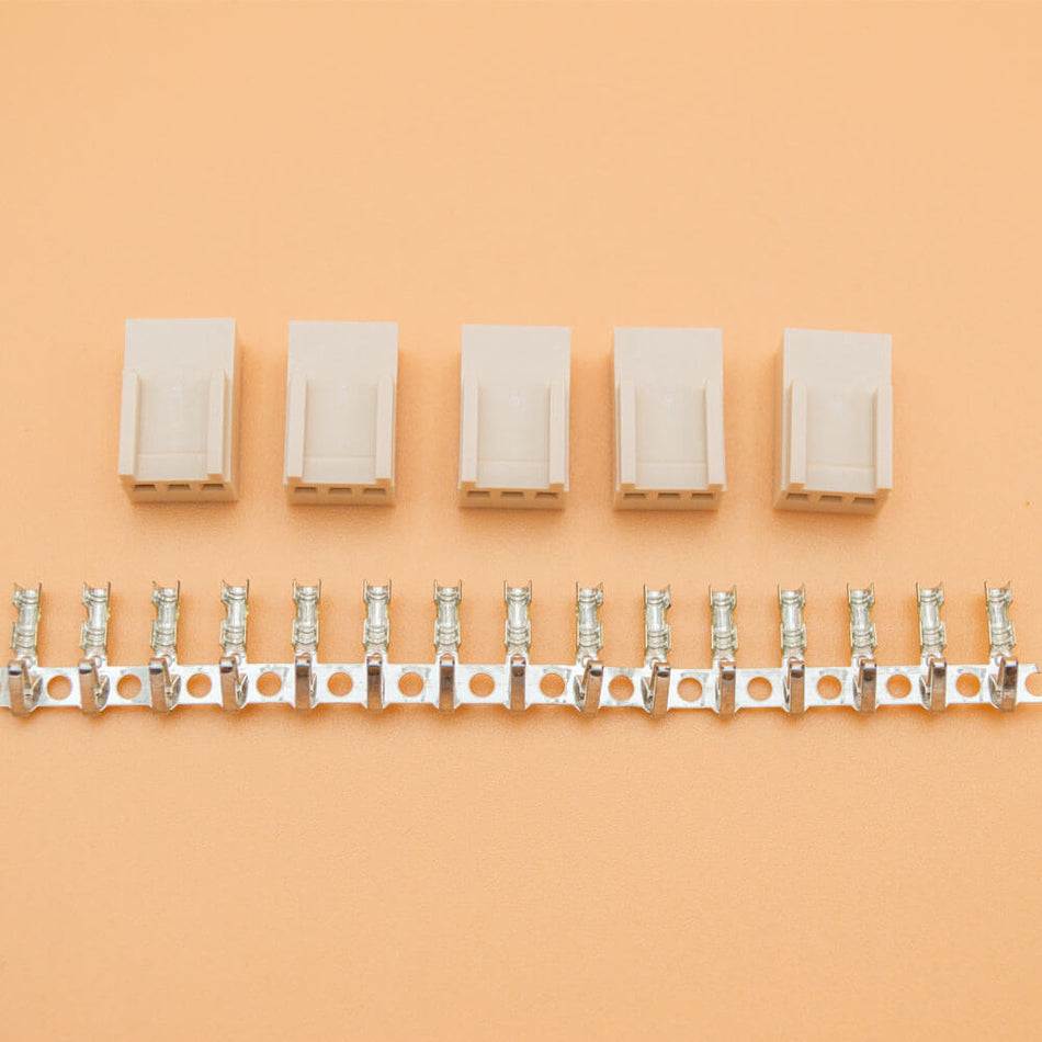 Molex 3-way connector with pins, Pack of 5