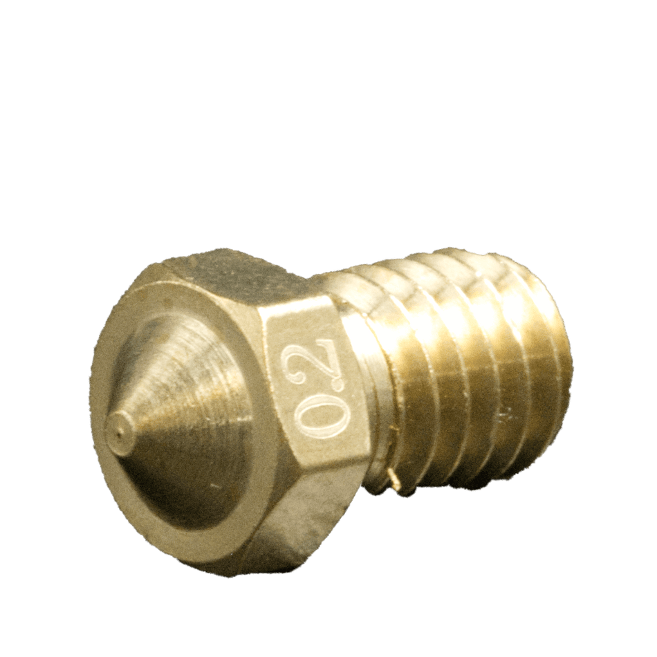 Brass Nozzle compatible with E3D Metal Hot End, 0.2mm Nozzle, 1.75mm Filament