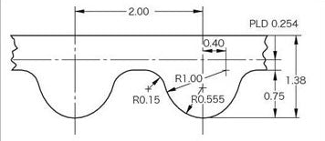 Timing Belt, GT2, 10mm wide, 1m long, Polyurethane