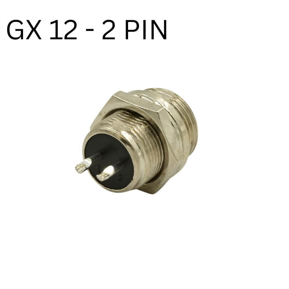 GX12 Connector, 2 Pin, Male