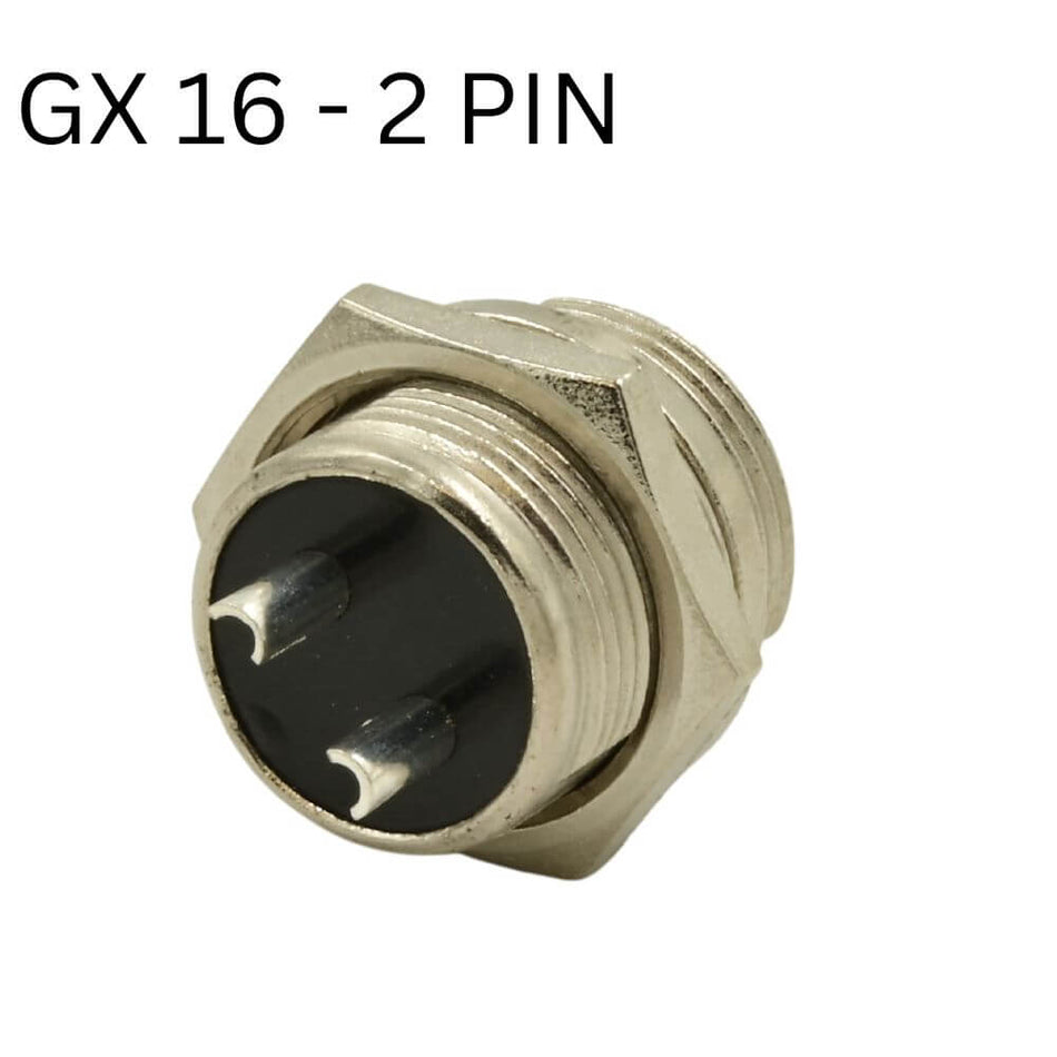 GX16 Connector, 2 Pin, Male