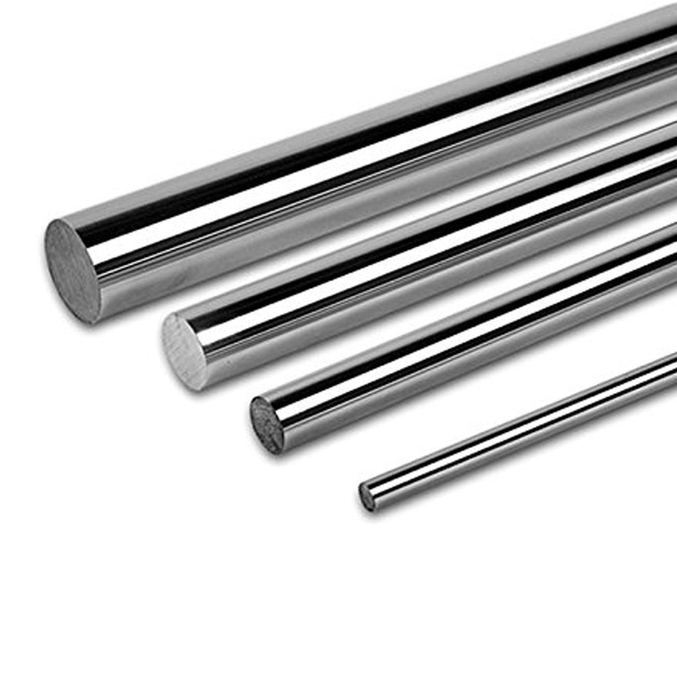 Linear chromed steel rod, 8mm, 350mm Long